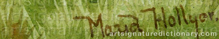 Authentic signature by Maud HOLLYER on  artwork