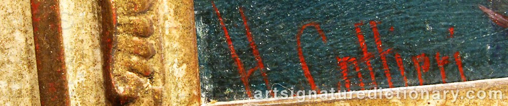 Authentic signature by Hector CAFFIERI on  artwork