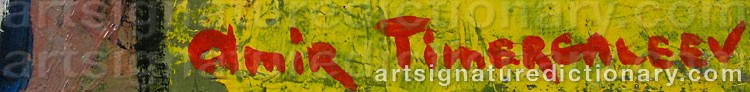 Authentic signature by Amir TIMERGALEEV on  artwork