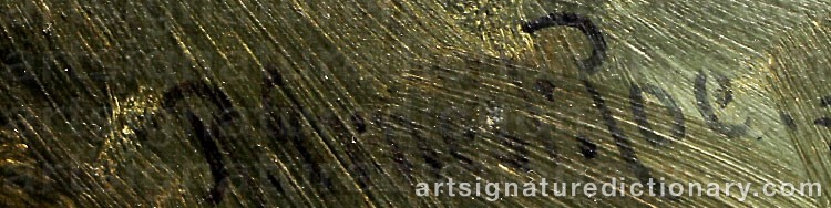 Authentic signature by Ernest Robert ROE on  artwork