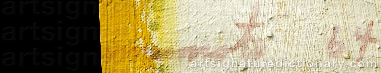 Authentic signature by Taro YAMAMOTO on  artwork