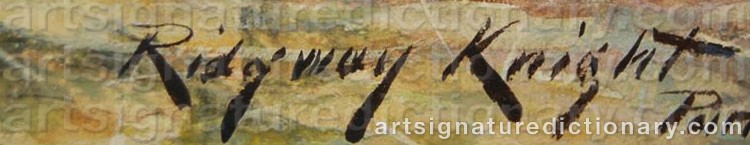 Authentic signature by Daniel Ridgway KNIGHT on  artwork