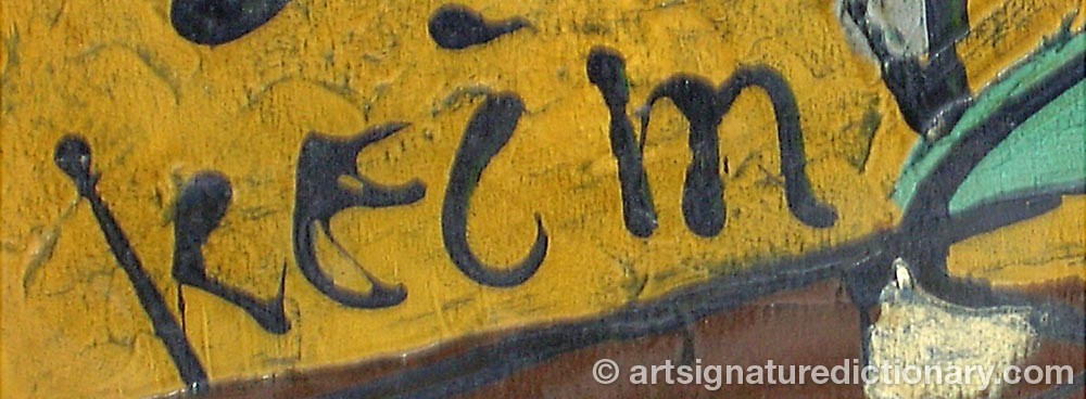 Authentic signature by Bohumil Samuel KECIR on  artwork