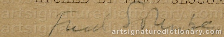 Authentic signature by Frederick Albert SLOCOMBE on  artwork
