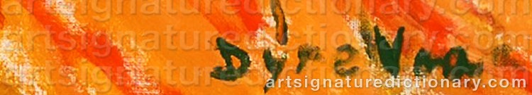 Authentic signature by Dyre VAA on  artwork