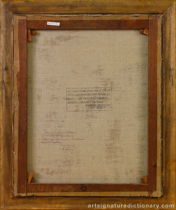 Close-up details showing Ernst JOSEPHSON signature forgery characteristics