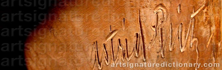 Authentic signature by Astrid RIETZ on artwork