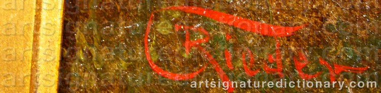 Authentic signature by Anton PICK on artwork