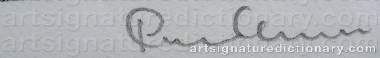 Authentic signature by Pierre CLAUSEN on  artwork