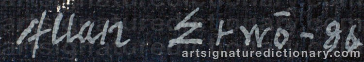 Authentic signature by Allan ERWÖ on Painting/Watercolour artwork