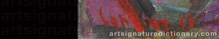 Authentic signature by David LAN-BAR on Painting/Watercolour artwork
