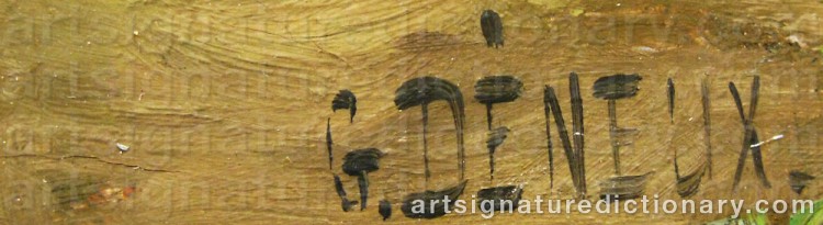 Authentic signature by Gabriel Charles DÉNEUX on  artwork