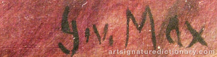 Authentic signature by Gabriel Cornelius Von MAX on  artwork
