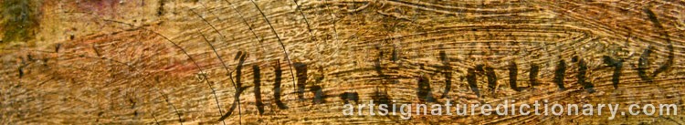 Authentic signature by Albert Jules EDOUARD on  artwork