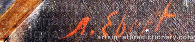 Authentic signature by Anton EBERT on  artwork