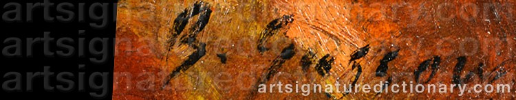 Authentic signature by Bernard GUSSOW on  artwork