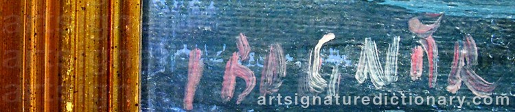 Authentic signature by István BOGNÁR on artwork
