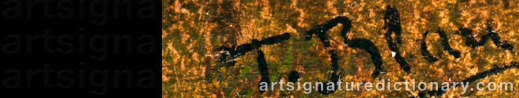 Authentic signature by Tina BLAU-LANG on  artwork