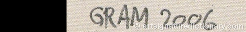 Authentic signature by Svend GRAM on  artwork