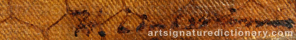 Authentic signature by Hilma LINDSTRÖM on  artwork