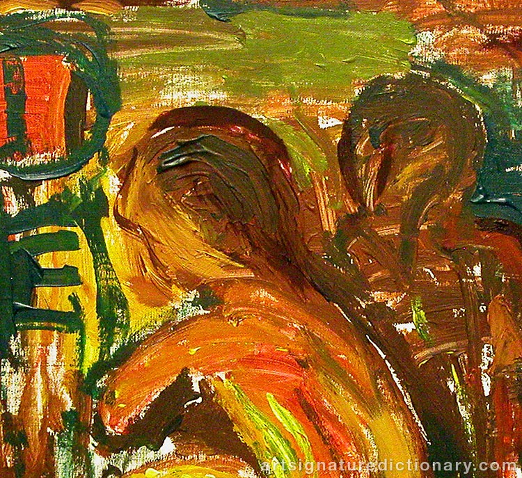 Close-up details showing Erland CULLBERG signature forgery characteristics