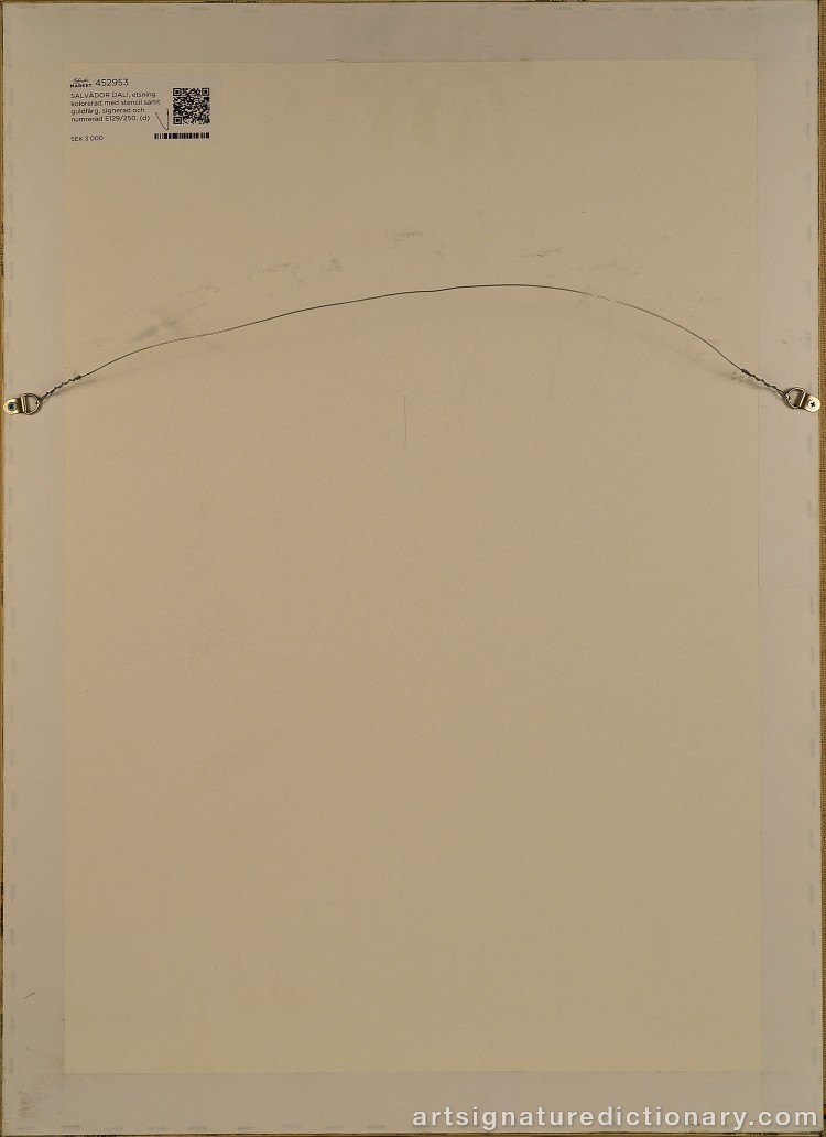 Close-up details showing Salvador DALI signature forgery characteristics