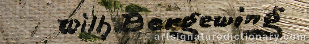 Authentic signature by Wilhelm BERGEWING on  artwork