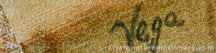 Authentic signature by Elena ‘Vega’ WIIKHOLM on  artwork