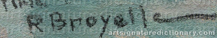 Authentic signature by Raphaël Albert BROYELLE on Painting/Watercolour artwork