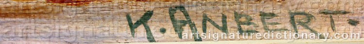 Authentic signature by Karvel Anbert ERIKSEN on  artwork