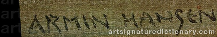 Authentic signature by Armin Carl HANSEN on Painting/Watercolour artwork