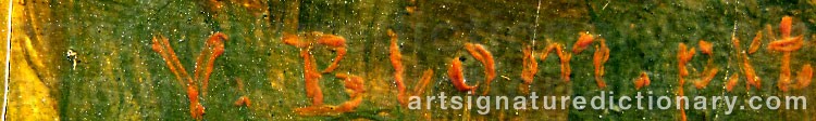 Authentic signature by Wilhelm BLOM on  artwork