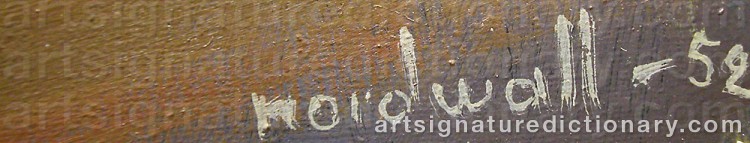 Authentic signature by Inga NORDWALL on artwork