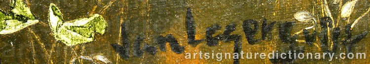 Authentic signature by Jan LAGERQVIST on  artwork