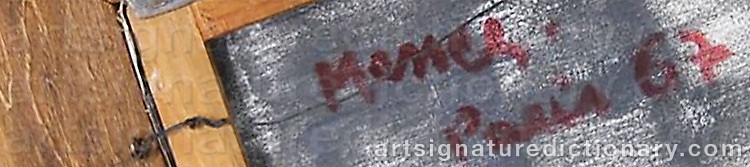 Authentic signature by Maria Ines MENEZ on  artwork