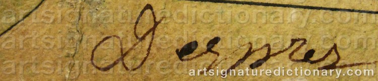 Authentic signature by Louis Jean DESPREZ on artwork