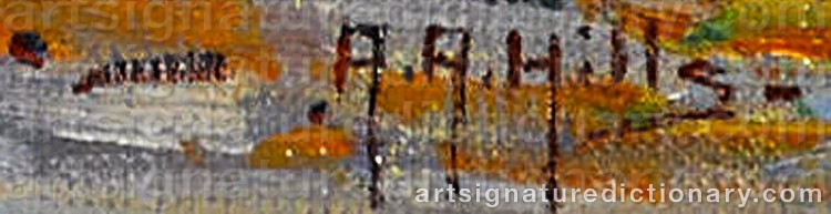 Authentic signature by Anna Althea HILLS on Painting/Watercolour artwork