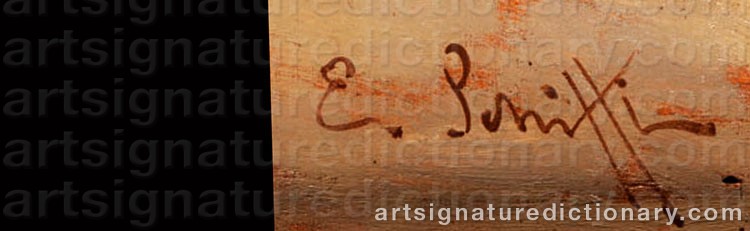Authentic signature by Ezio SCHIFFI on artwork