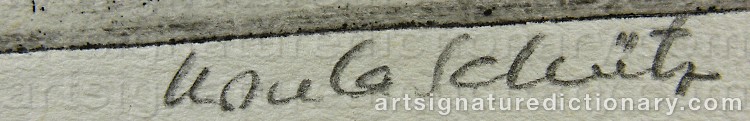 Authentic signature by Ursula SCHÜTZ on artwork