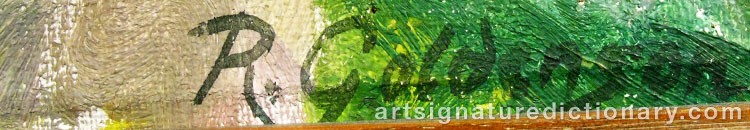 Authentic signature by R. GOLDENSON on  artwork