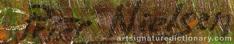Authentic signature by Peter NIELSEN on  artwork
