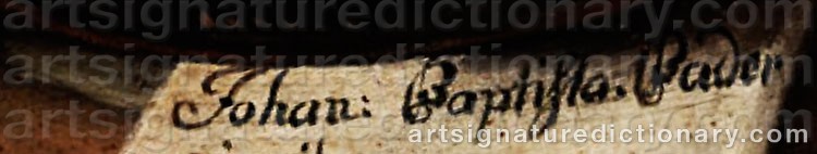 Authentic signature by Johann Baptist BAADER on  artwork