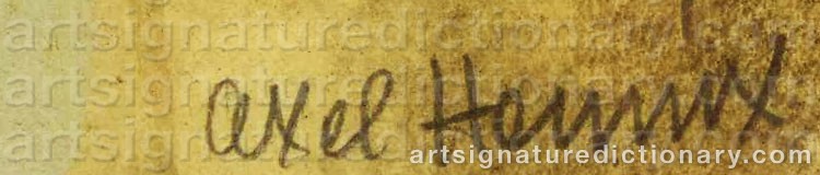 Authentic signature by Axel HENNIX on  artwork