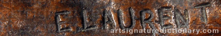 Authentic signature by Eugène LAURENT on  artwork