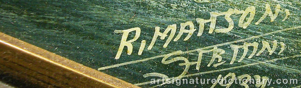 Authentic signature by R. MATTSON on  artwork