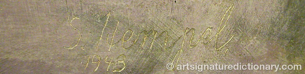 Authentic signature by Sven Hilding HEMPEL on  artwork