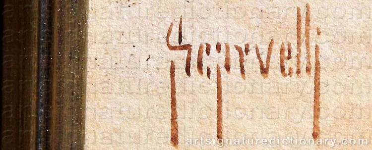Authentic signature by Spyridon SCARVELLI on  artwork