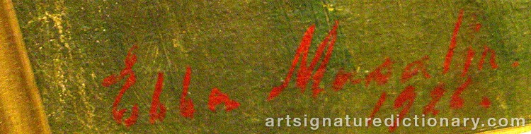 Authentic signature by Ebba MASALIN on Painting/Watercolour artwork