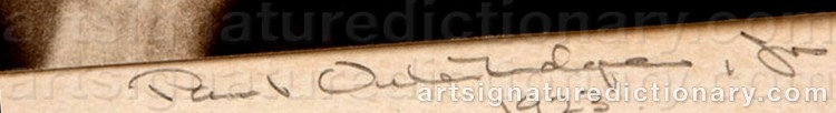 Authentic signature by Paul Jr. OUTERBRIDGE on  artwork