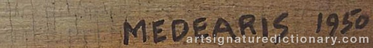 Authentic signature by Roger Norman MEDEARIS on  artwork